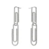 Paperclip Strass-øreringer