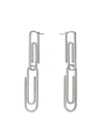 Paperclip Strass-øreringer