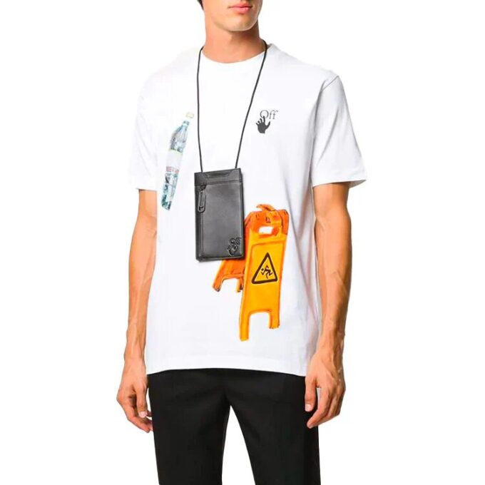 Pascal Applique Casual T-skjorte for menn, hvit