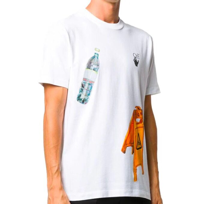 Pascal Applique Casual T-skjorte for menn, hvit