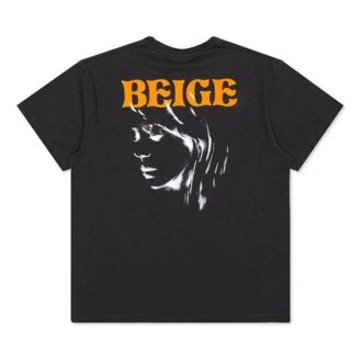 Portrait S/S OVER TEE med trykkmønster, kort ermet, løs passform, svart T-skjorte, unisex