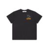 Portrait S/S OVER TEE med trykkmønster, kort ermet, løs passform, svart T-skjorte, unisex