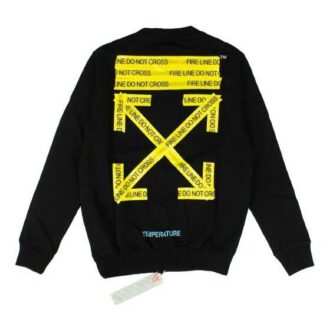 Pullover med Fire Tape-grafikk, svart/gul