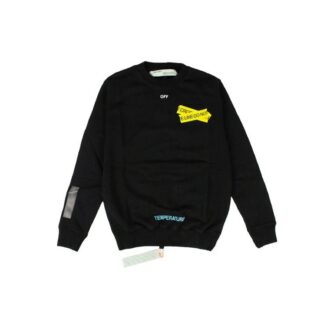 Pullover med Fire Tape-grafikk, svart/gul