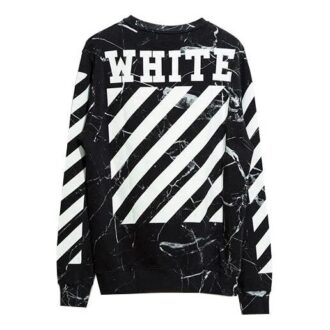Pullover med marmormønster for menn, svart