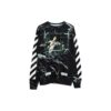 Pullover med marmormønster for menn, svart