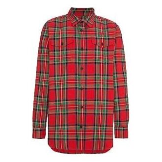rutete skjorte Tartan-skjorte for menn Rød