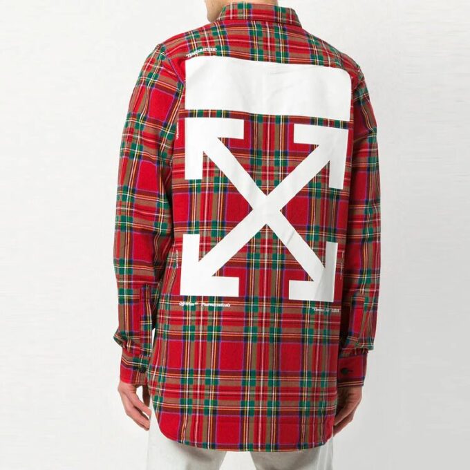 rutete skjorte Tartan-skjorte for menn Rød