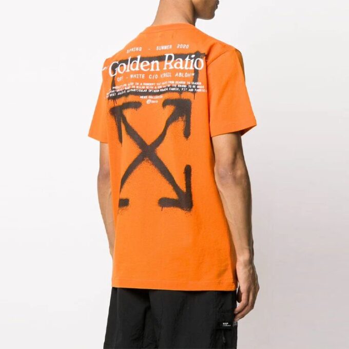 Rygg med stort logo-trykk, kort erme, oransje