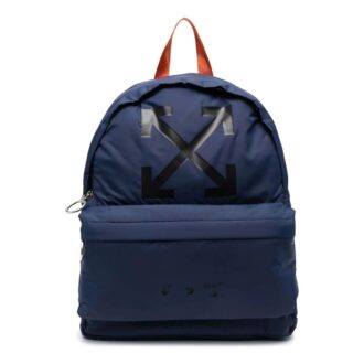 Ryggsekk med logotrykk, unisex, blå