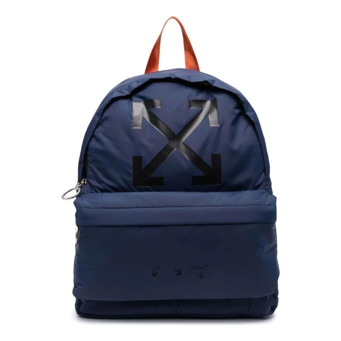 Ryggsekk med logotrykk, unisex, blå