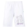 Shorts med portrettmønster, hvite