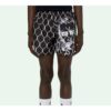 Shorts med portretttrykk, svart og hvit