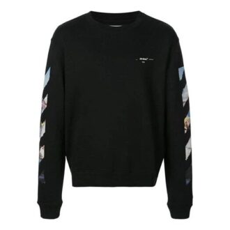 Sidestripe Rund hals Vanlig versjon Svart