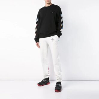 Sidestripe Rund hals Vanlig versjon Svart