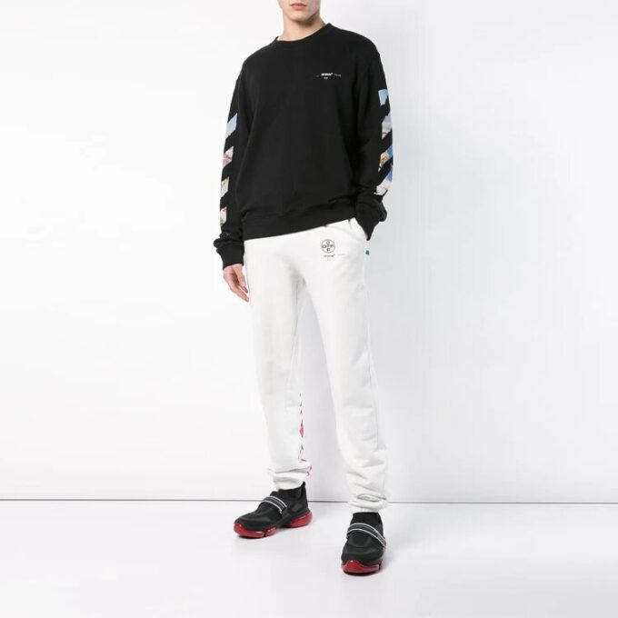 Sidestripe Rund hals Vanlig versjon Svart