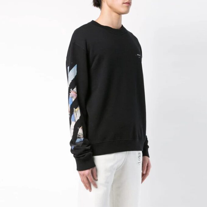 Sidestripe Rund hals Vanlig versjon Svart
