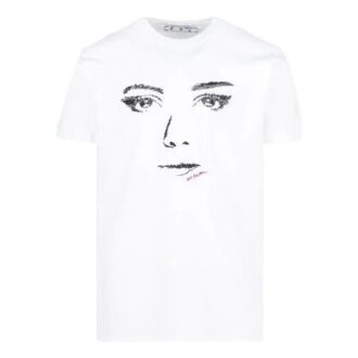 Sketch-trykk, kort ermet, hvit, unisex
