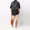 Skotskrutet casual shorts-skjorte med korte ermer, svart