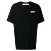 Slim Fit Split Logo Print T-skjorte /Hvit/Rød