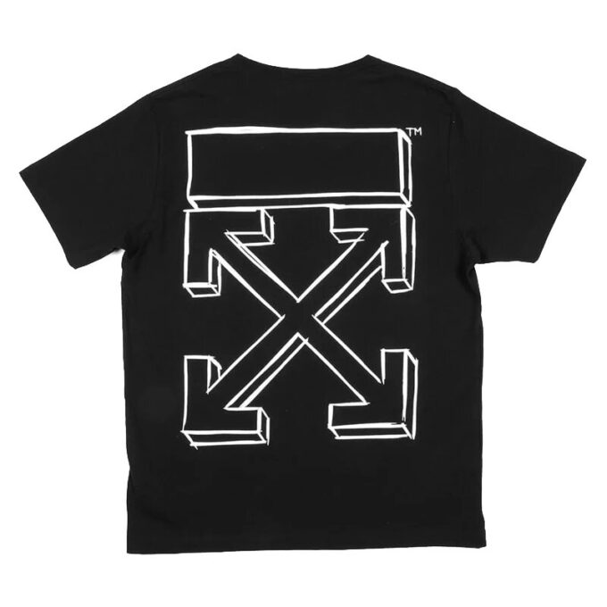 Slim Fit T-skjorte med 3D-markørgrafikk /Hvit