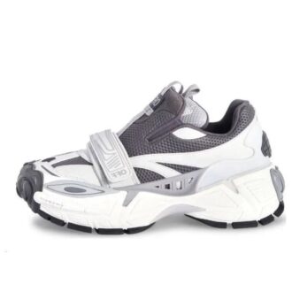 Sneakers med fargeblokker i hvit og grå &laquo;Dark Grey White&raquo;