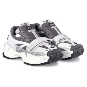 Sneakers med fargeblokker i hvit og grå &laquo;Dark Grey White&raquo;