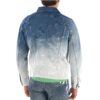 Splash Ink Gradient Denimjakke Løs passform Grå Hvit