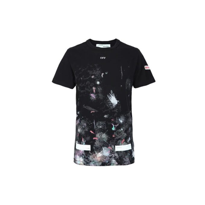 Splash Ink kortærmet løs unisex svart