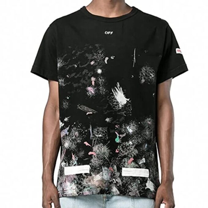 Splash Ink kortærmet løs unisex svart