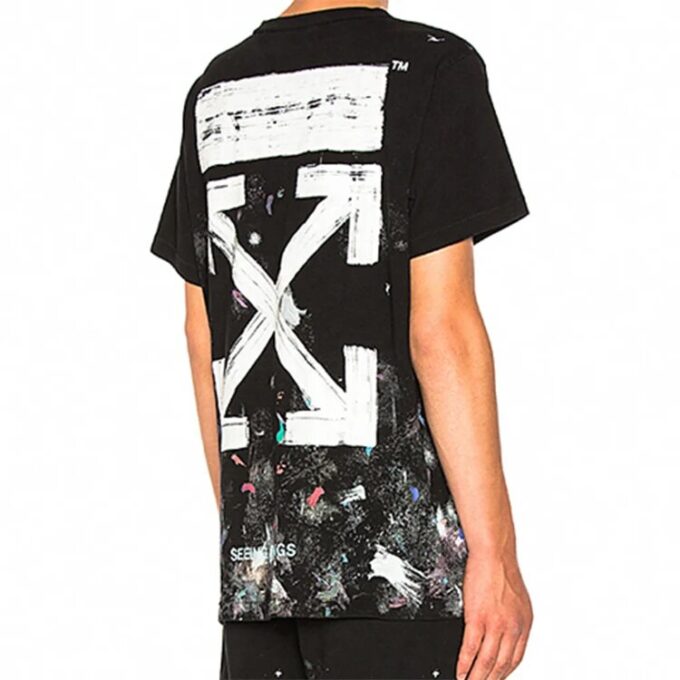 Splash Ink kortærmet løs unisex svart