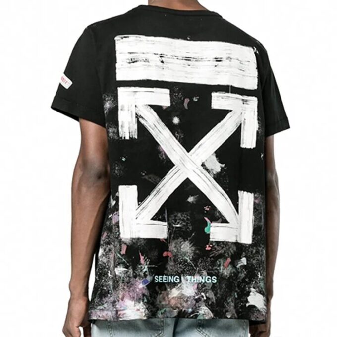 Splash Ink kortærmet løs unisex svart
