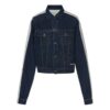 Spleiset ermet Denim-jakke blå