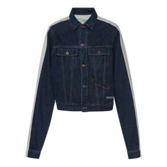 Spleiset ermet Denim-jakke blå