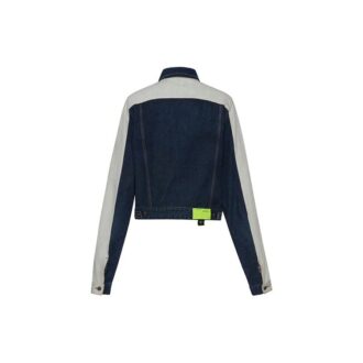 Spleiset ermet Denim-jakke blå