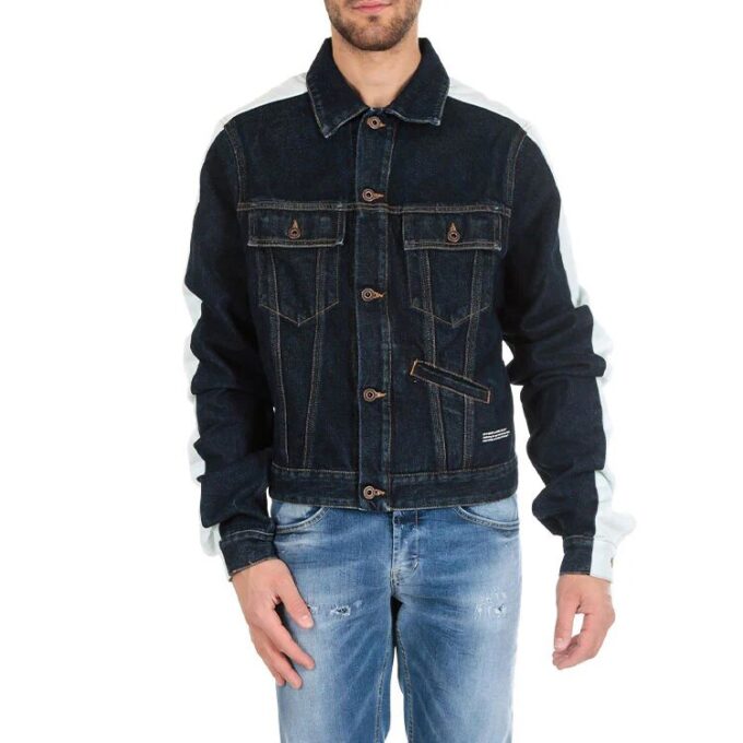 Spleiset ermet Denim-jakke blå