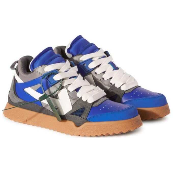 Sponge Mid-Top Sneakers &laquo;Blå Hvit Grå Tan&raquo;