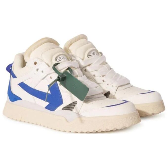 Sponge Mid-Top Sneakers «White Blue»