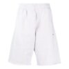 Sportsshorts i ensfarget med logo-trykk og elastisk linning, versjon hvit