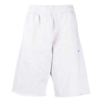 Sportsshorts i ensfarget med logo-trykk og elastisk linning, versjon hvit
