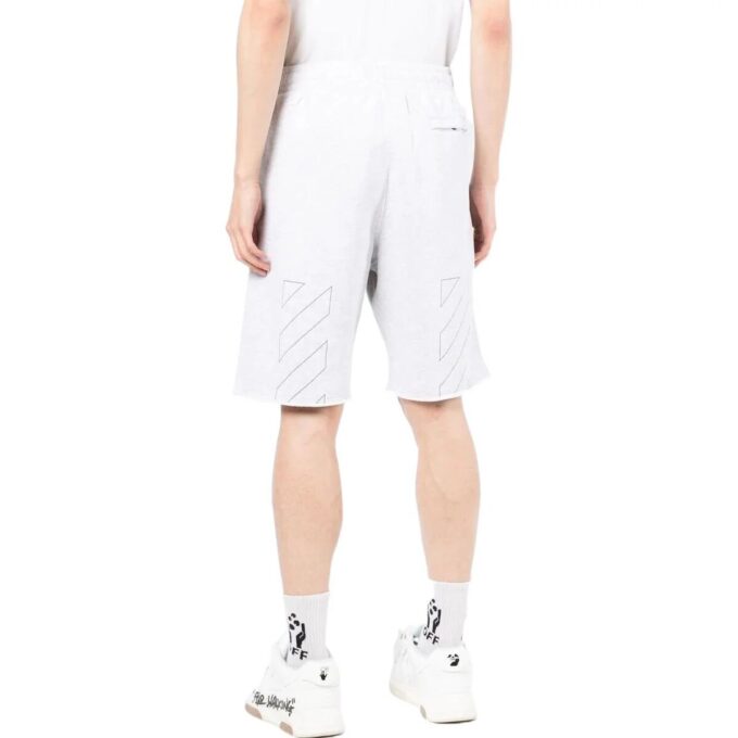 Sportsshorts i ensfarget med logo-trykk og elastisk linning, versjon hvit