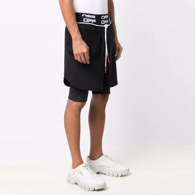 Sportsshorts med aktivt pilemønster, svart