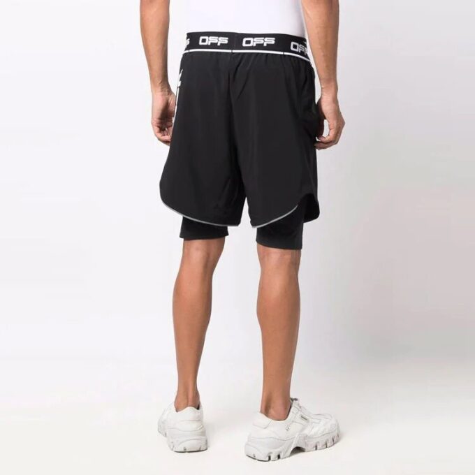 Sportsshorts med aktivt pilemønster, svart