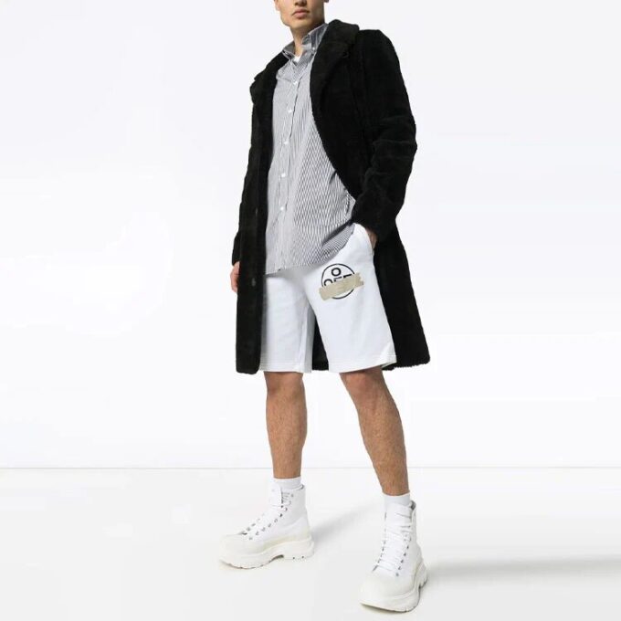 Sportsshorts med logotrykk Hvit