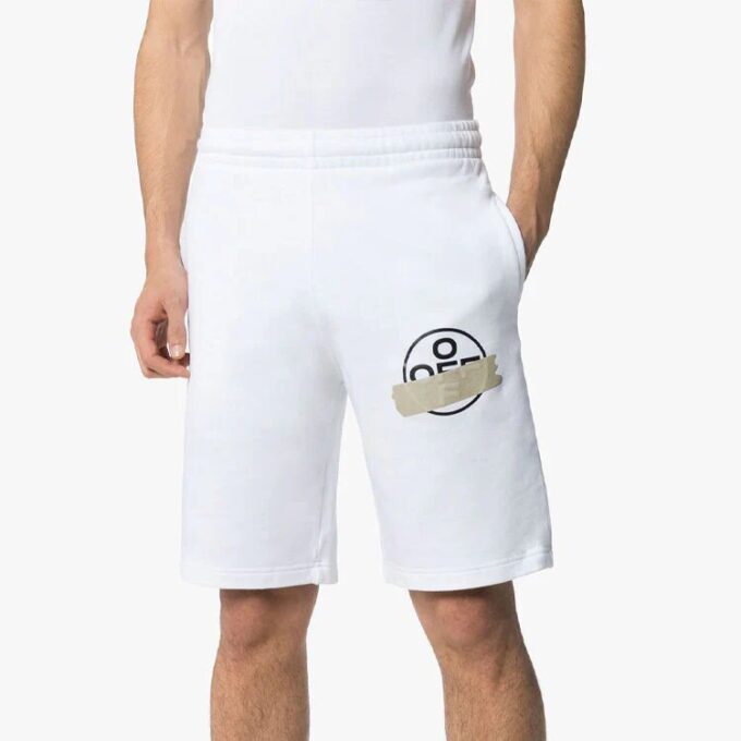 Sportsshorts med logotrykk Hvit