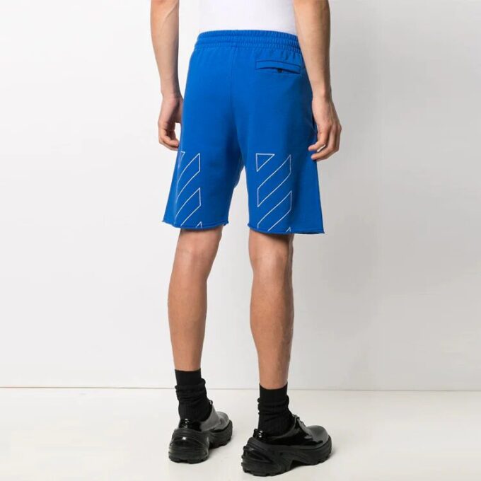 Sportsshorts med logotrykk, slim fit-versjon, blå
