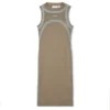 Spray Off Stamp Ribbed Round Kjole