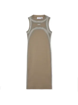Spray Off Stamp Ribbed Round Kjole