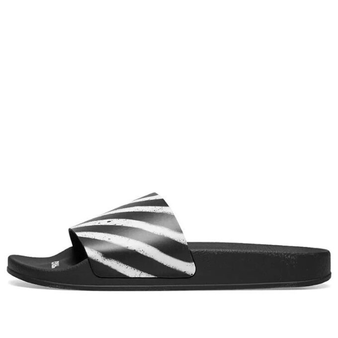 Spray Stripe Slider «Black White»