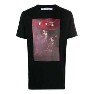 Sprayed Caravaggio kortærmet slim-fit T-skjorte «Svart»
